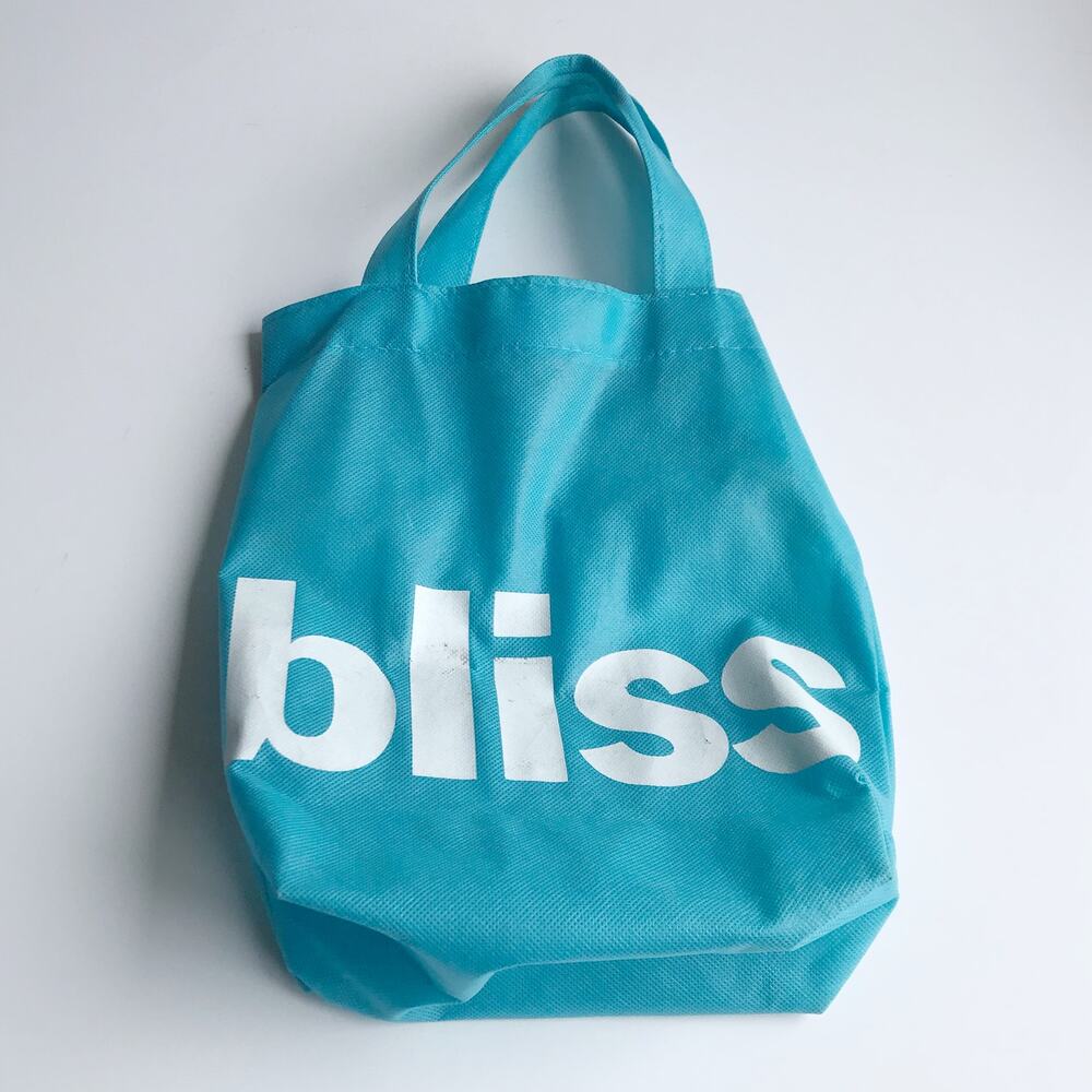 Bliss Logo Screen Printed Reusable Tote Bag North South Shopper Spa Caddy - Picture 2 of 13